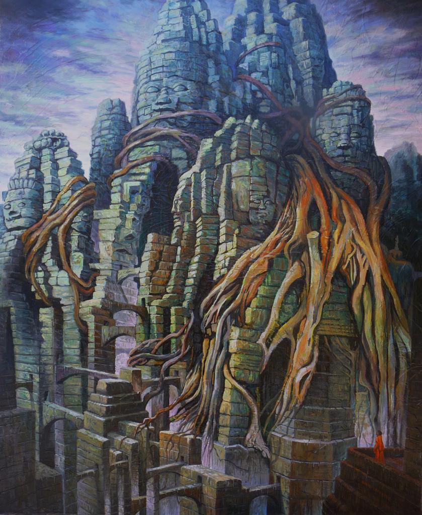 Angkor, huile sur toile, 73x60cm, 2015