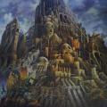 Babel en montagne, huile sur toile, 100x100cm, 2016