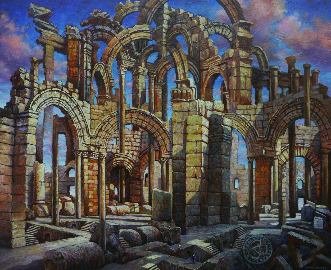 Ruines aberrantes III, huile sur toile, 60x73cm