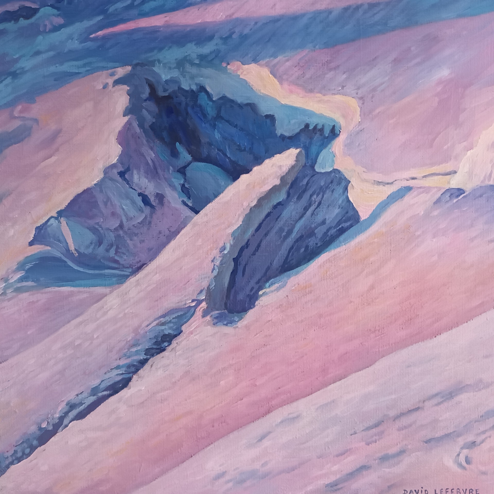 Glacier du Tabuchet, huile sur toile, 30x30cm  