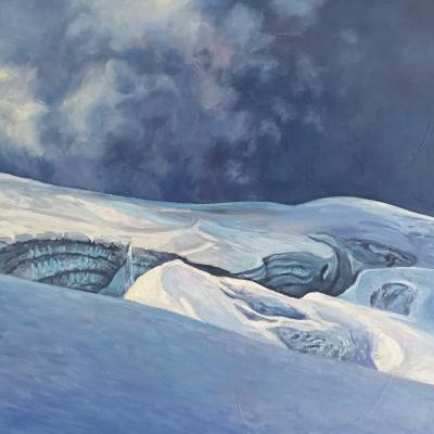 Grand Glacier de Verra, huile sur toile, 30x30cm 