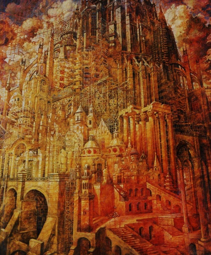 Babel II, huile sur toile, 212x189cm, 1998