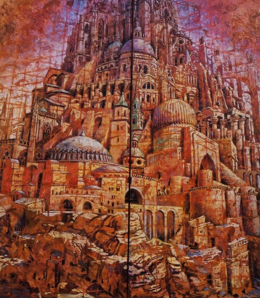 Babel IX, huile sur toile, 120x104cm, 2002