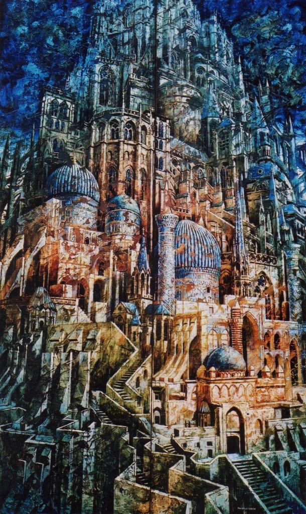 Babel VII, huile sur toile, 172x104cm, 2001