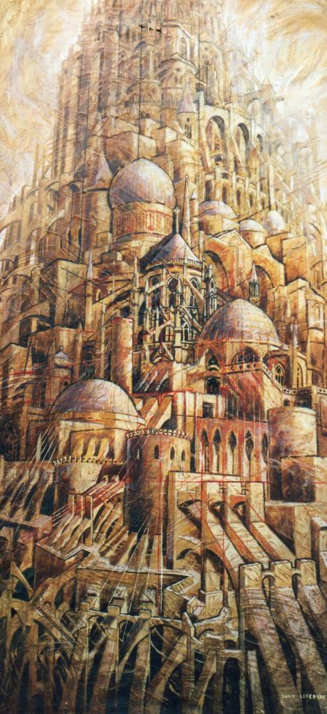 Babel XV, huile sur toile, 120x60cm, 2004