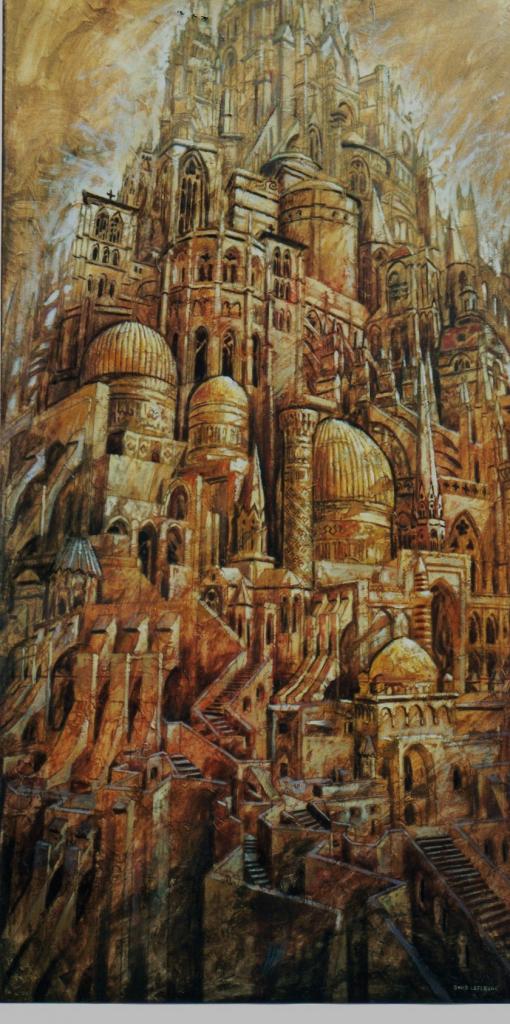 Babel XVI, huile sur toile, 120x60cm, 2004