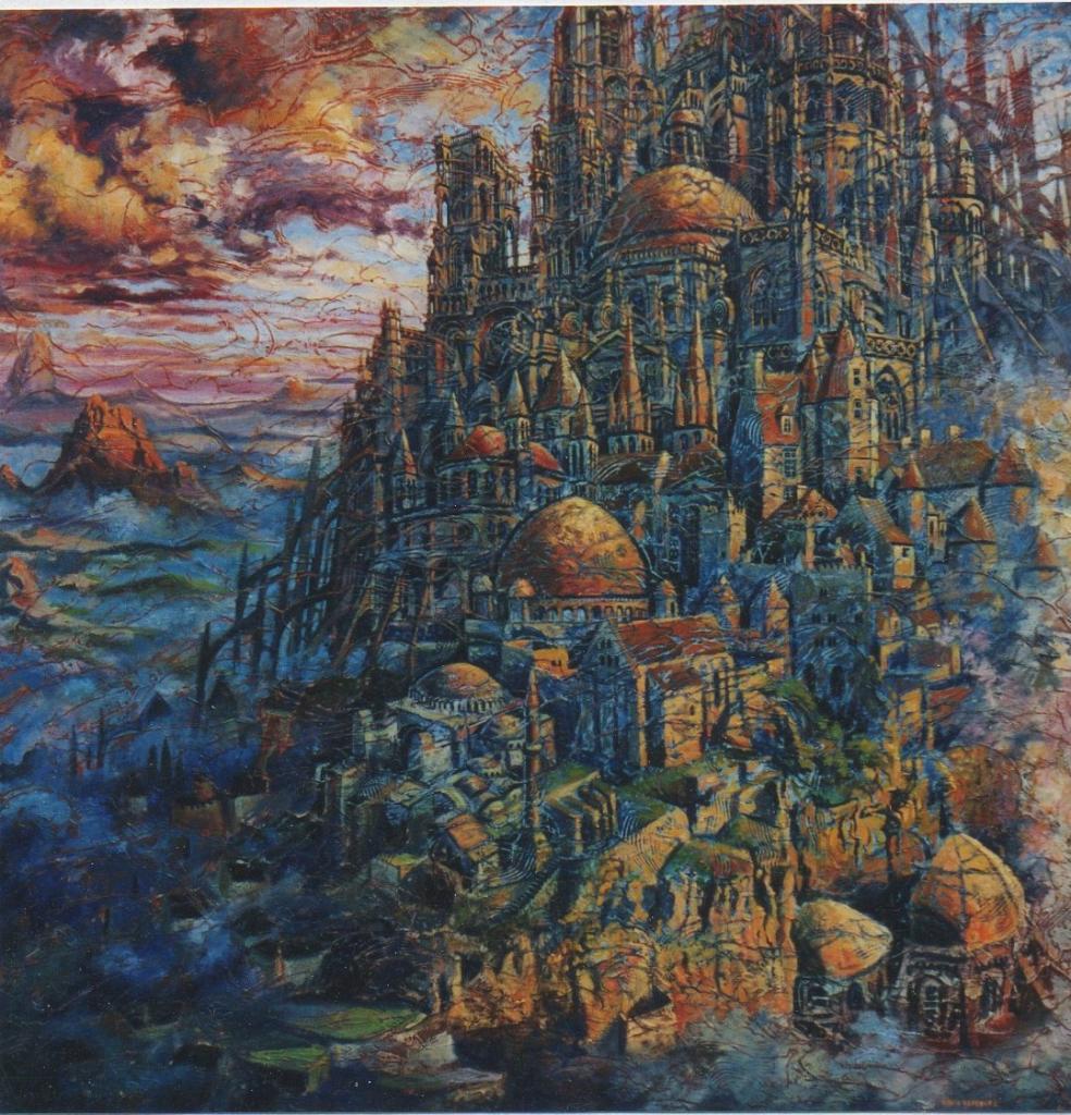 Babel XXII, huile sur toile, 100x100cm, 2005