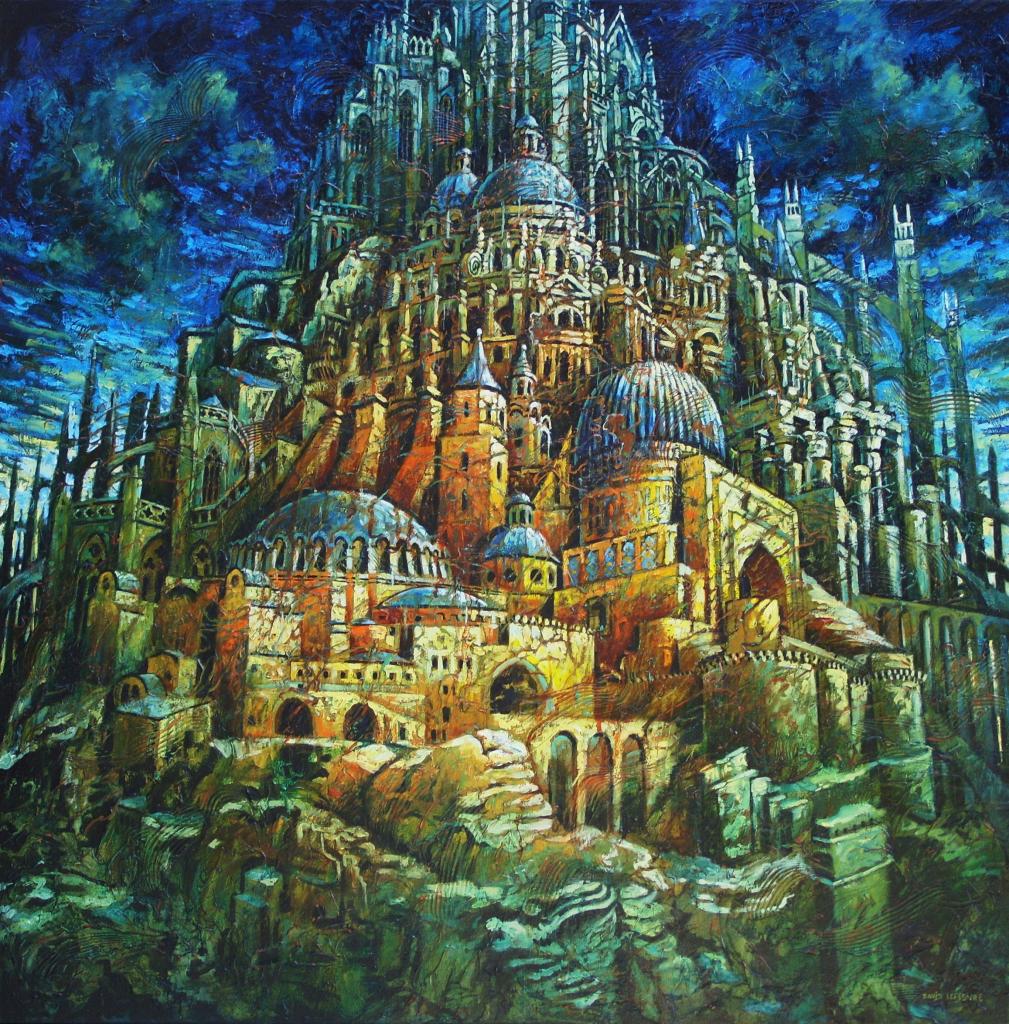 Babel XXVII, huile sur toile, 100x100cm, 2009