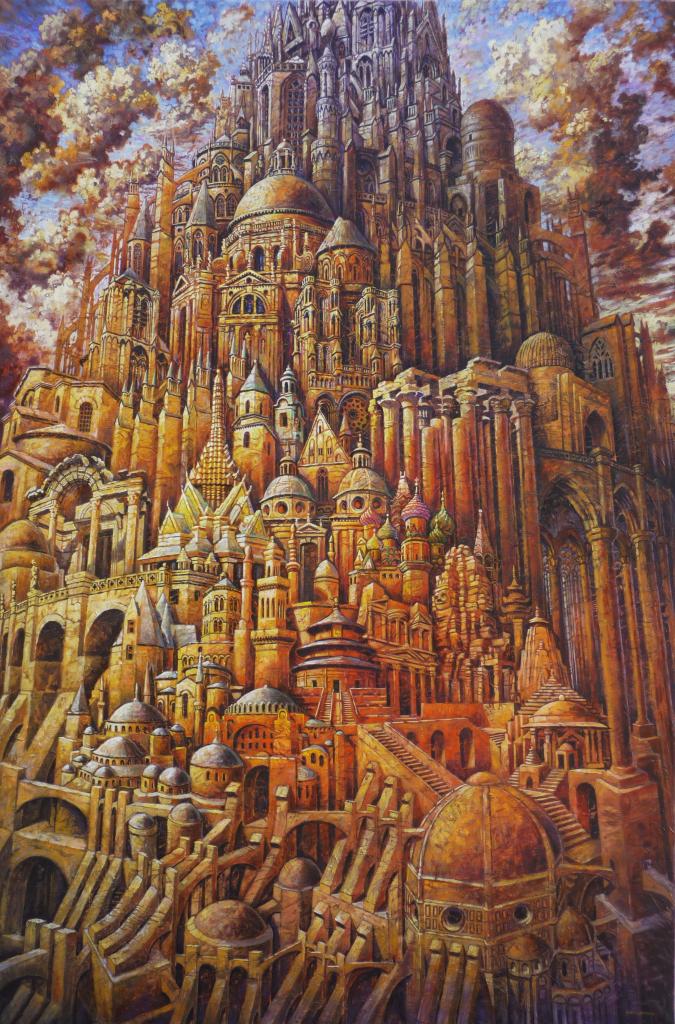 Babel XXVII, huile sur toile, 195x130cm, 2009