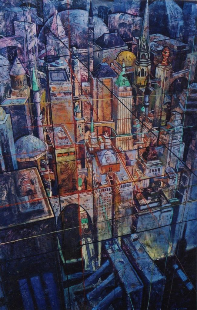 Faubourgs de Babel, huile sur toile, 100x65cm, 2002
