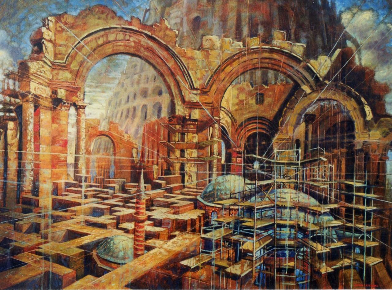 Faubourgs de Babel, huile sur toile, 54x73cm, 2000