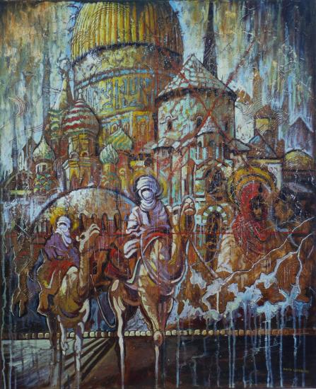 Jesus et Mahomet II, huile sur toile, 73x60cm, 2008