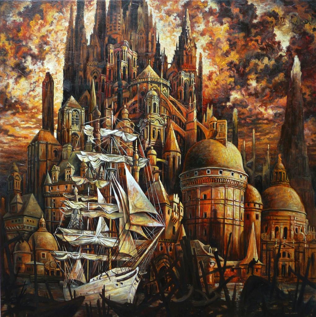 Le départ impossible, huile sur toile, 100x100cm, 2013