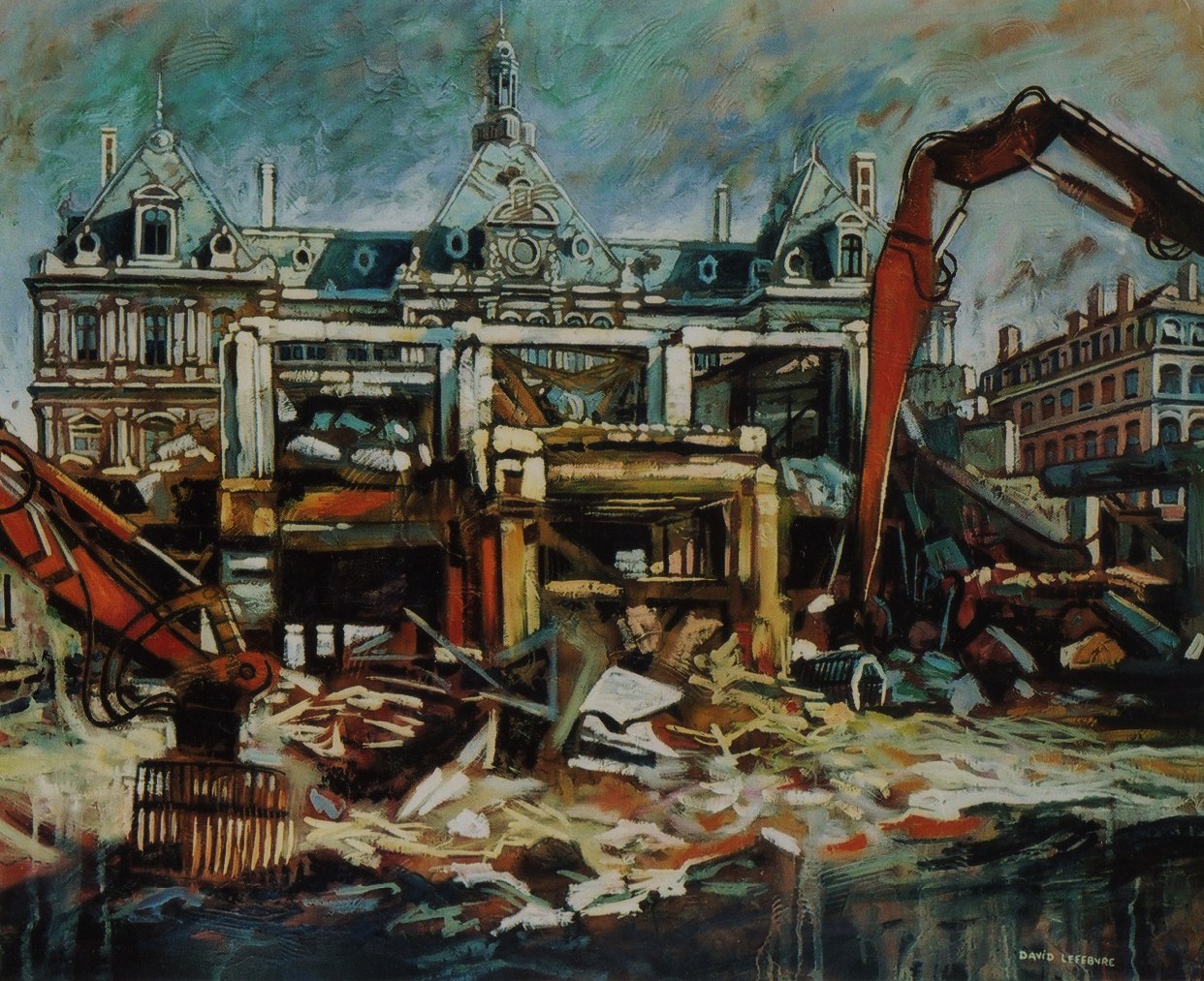 Lyon, la fin du Grand Bazar, huile sur toile, 60x73cm, 2006