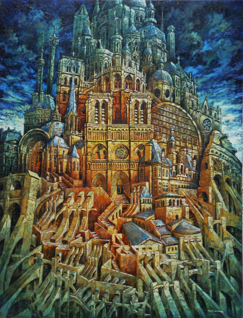 Lyon Paris Shangaï, huile sur toile, 116x89cm, 2009