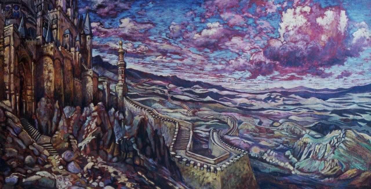 Muraille de Babel, huile sur toile, 65x122cm, 1999