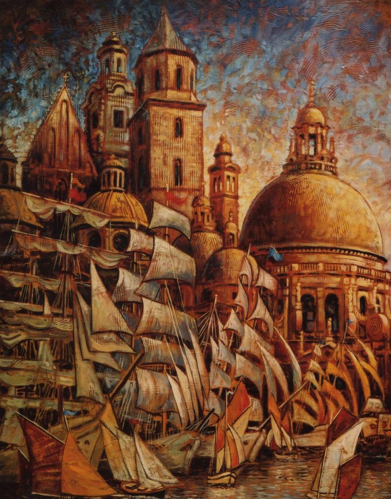 Navires à Venise, huile sur toile, 81x65cm, 2007