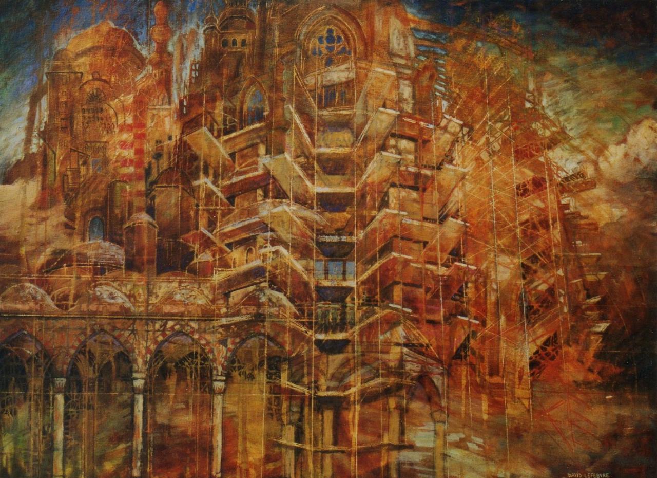 Nouvelle villes invisibles III, huile sur toile, 54x73cm, 1998