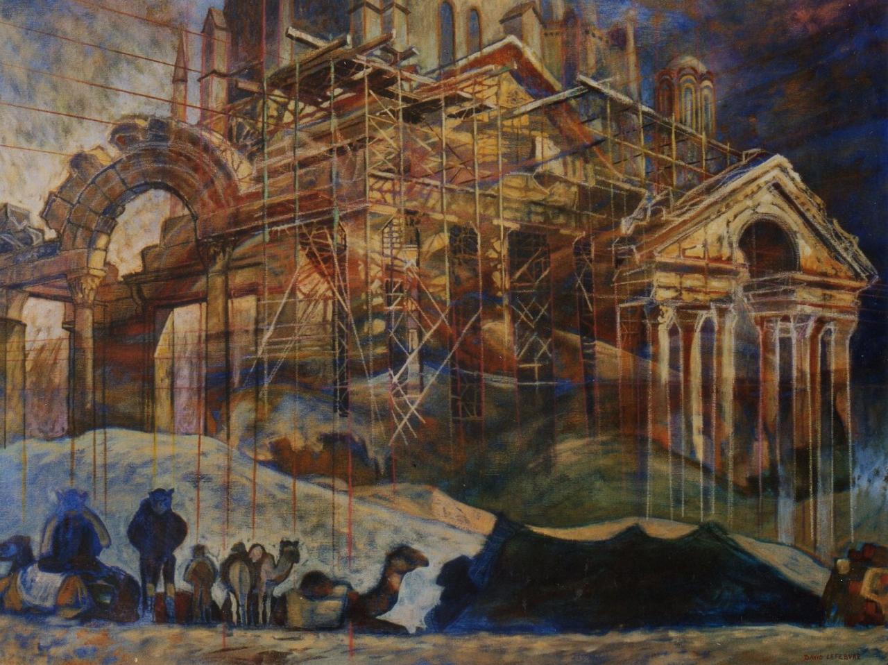 Nouvelles villes invisibles II, huile sur toile, 54x73cm, 1998