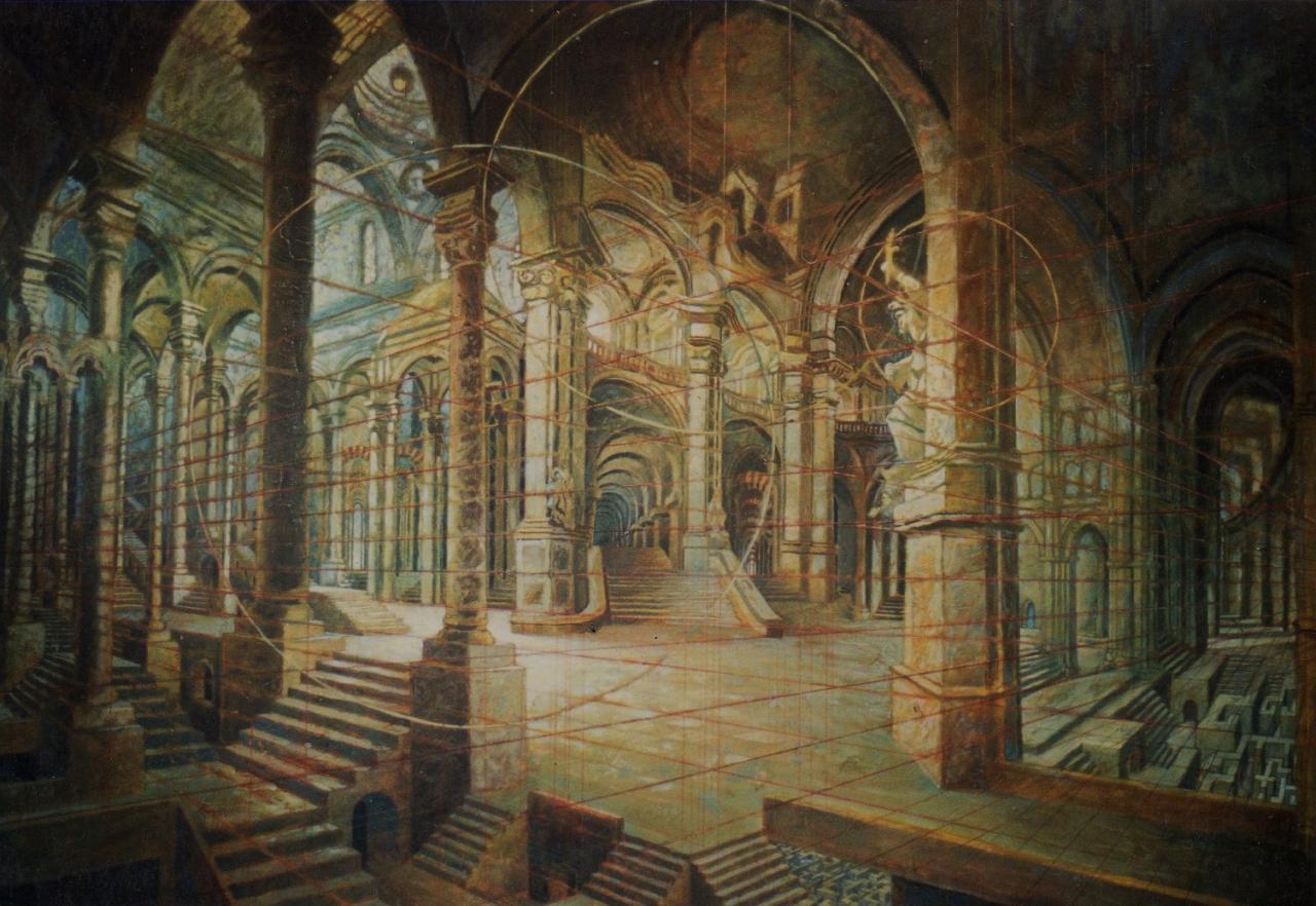 Palais éclectique, huile sur toile, 90x130, 1998