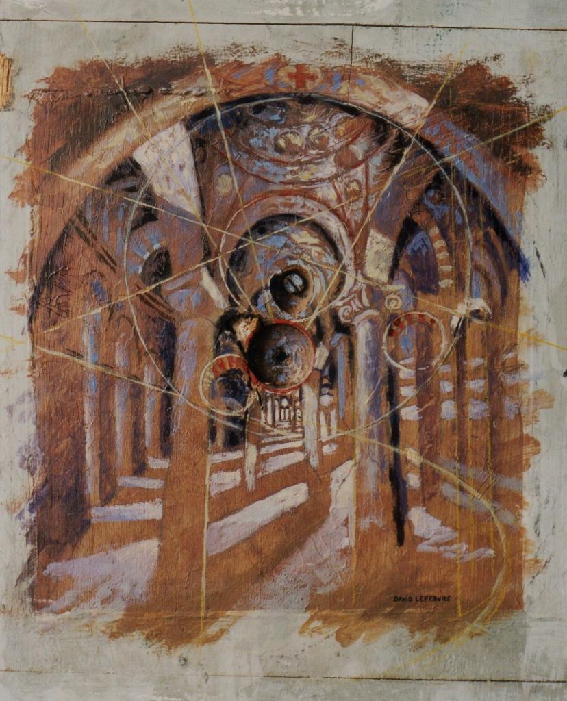 Petite nef oecuménique, huile sur bois, 35x30cm, 2001