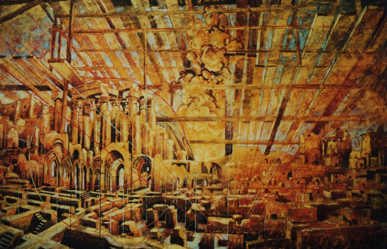 Ruines, huile sur toile, 60x90cm, 2000