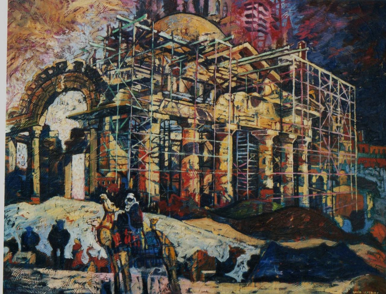 Temple dans le désert, huile sur toile, 65x81cm, 2004