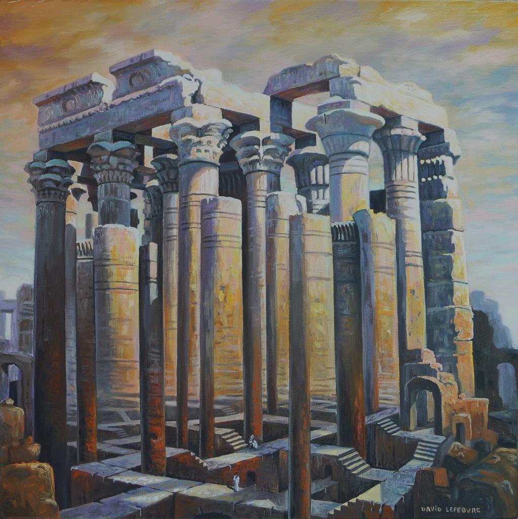 Temple égyptien aberrant, huile sur toile, 40x40cm, 2015
