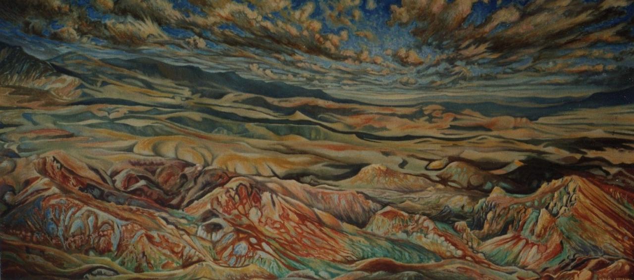 Vers le Mont Ararat, huile sur toile, 73x135cm, 1996